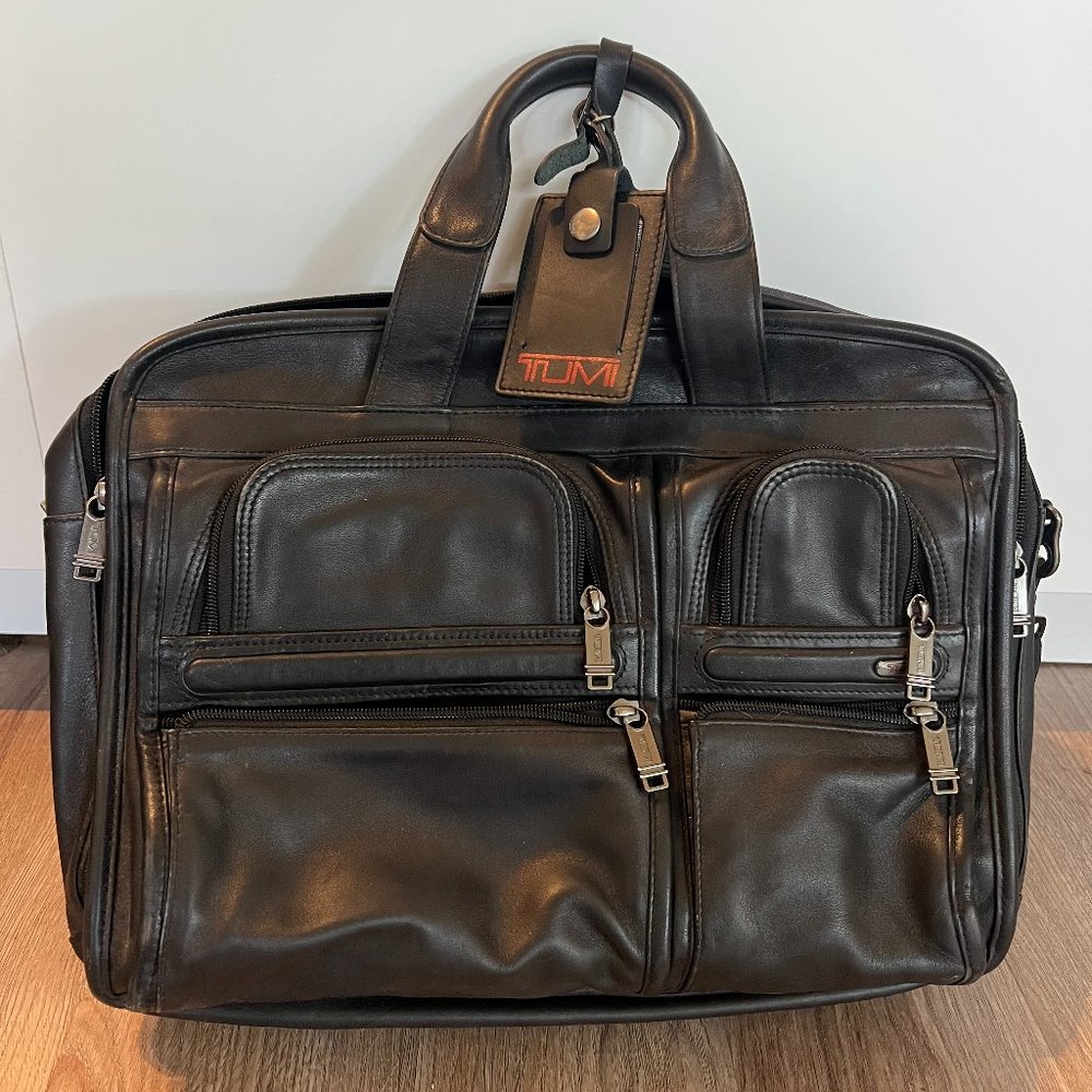 TUMI Alpha Expandable Laptop Brief with T-Pass